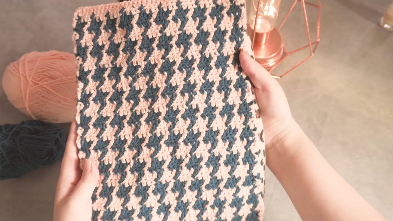 [코바늘]  체크무늬 뜨기/ 하운드 투스 체크 패턴/ crochet hound tooth check pattern