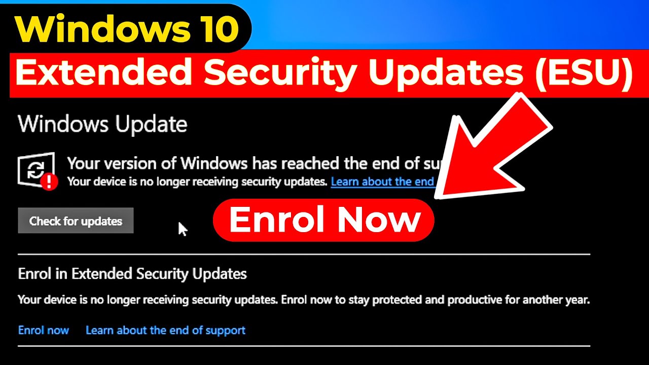 How To Enroll Extended Security Updates (ESU) for Windows 10 | Extend Support Till 2026