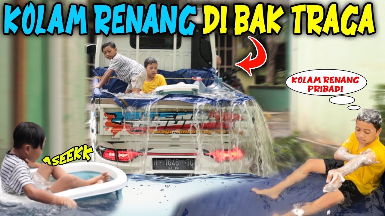 RENANG DI BAK TRAGA!! DITDIM SENENG BANGET PUNYA KOLAM  RENANG PRIBADI