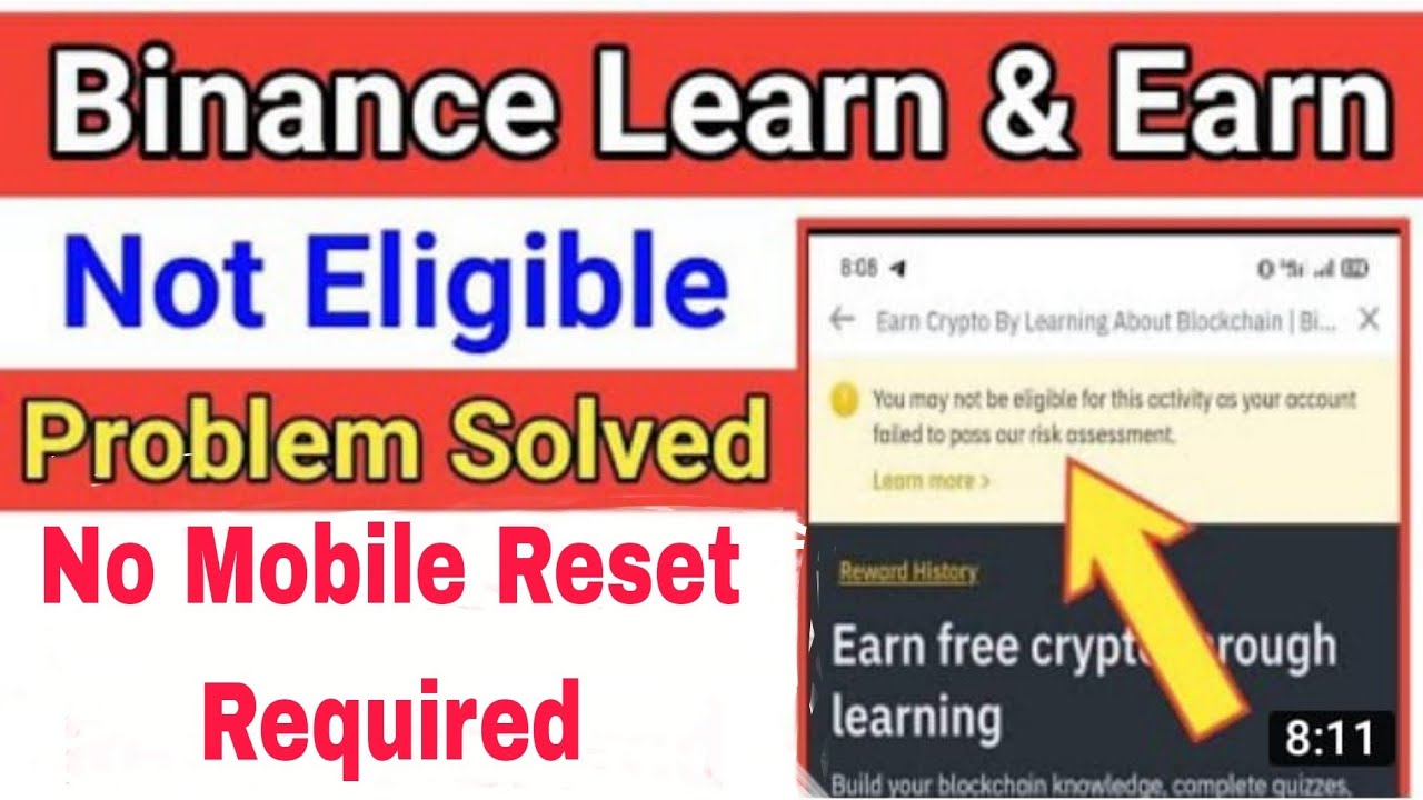 Binance Learn And Earn Event | Binance Not Eligible Problem solve 100% | Solved Binance Not Eligible