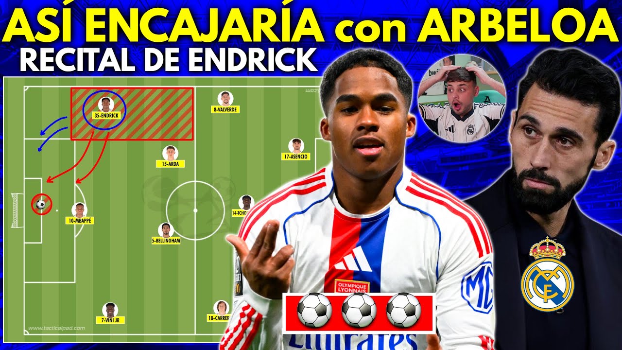 🔥 ¡EL HAT TRICK de ENDRICK con el LYON! ASI ENCAJARIA en el REAL MADRID con ARBELOA