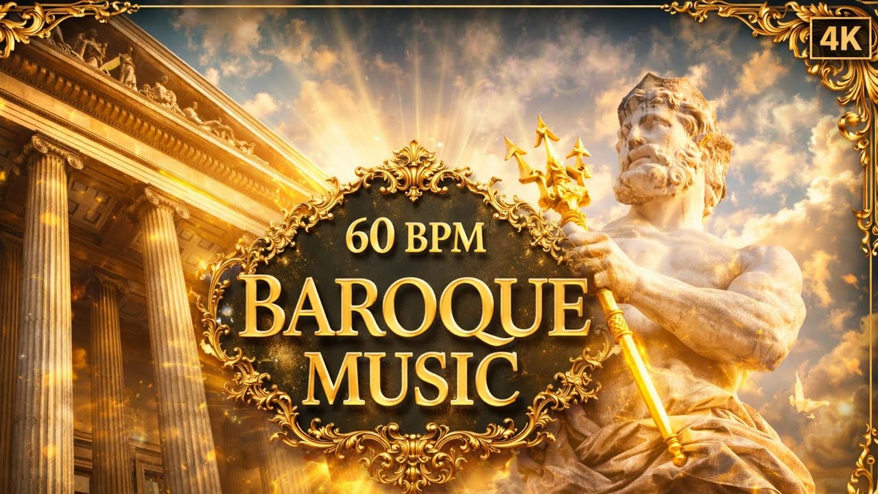 60 Tempolu Barok Müzik | Baroque Music at 60 BPM 4K
