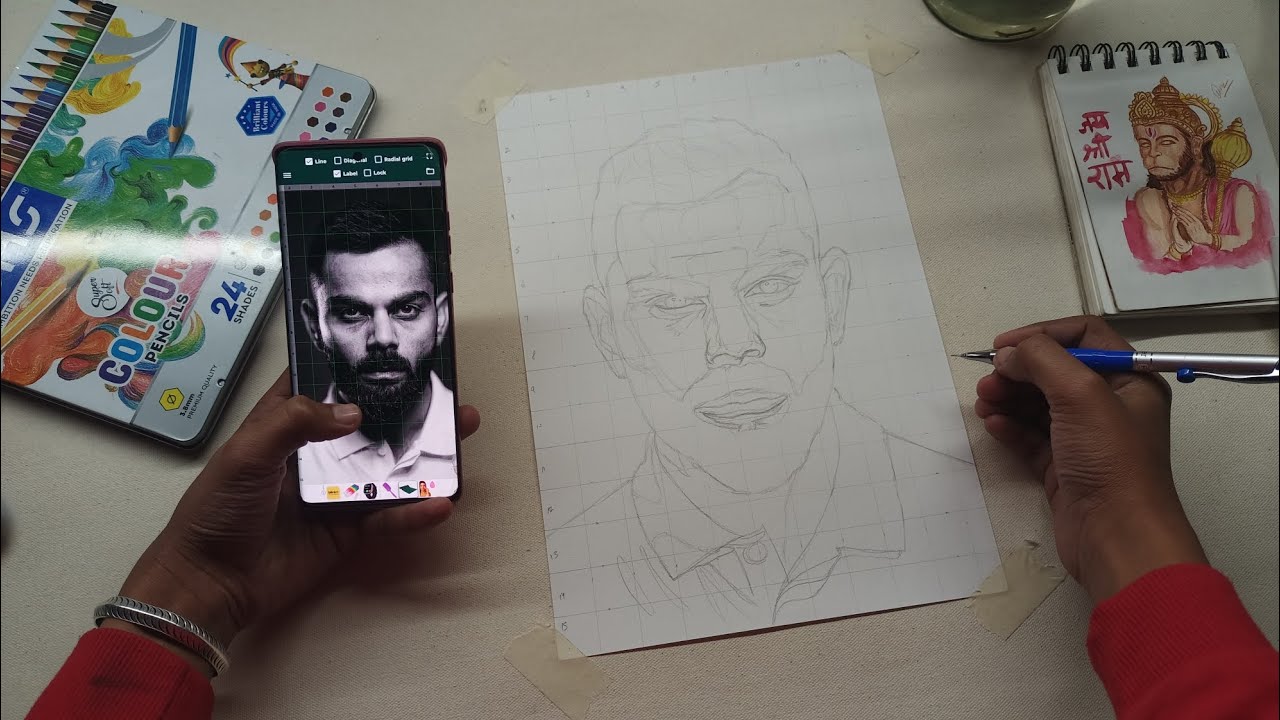 Virat Kohli outline Drawing 🤩 Outline Tutorial for Beginners 