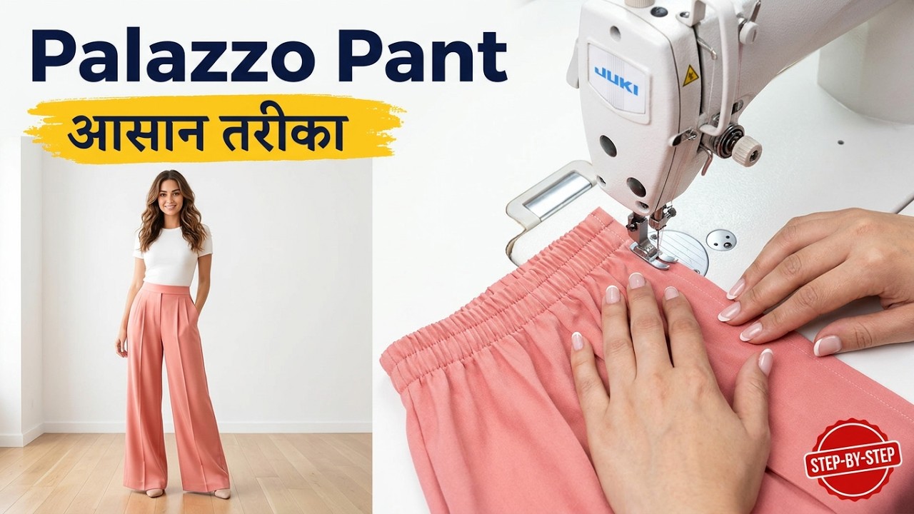 Palazzo Pant Stitching with Elastic – Detail Step by Step | Elastic Palazzo Pant Stitching Easy Step