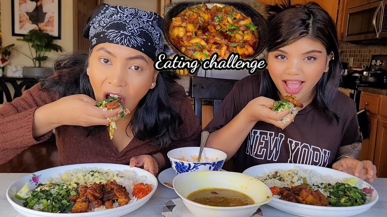 Eating Food Challenge/Dal Bhat Tarkari  sungur ko masu/Eating Challenge With Sushila/who Won $50.00?
