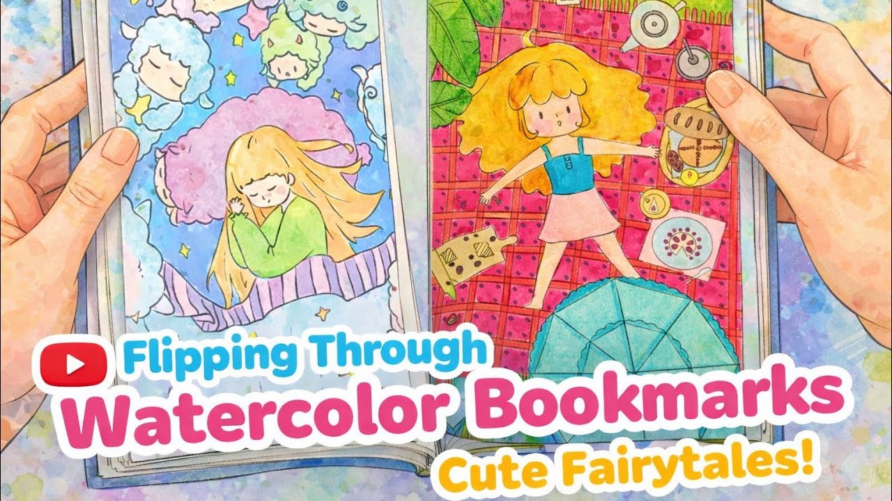 Flip through Fairytale Dream watercolor book marks 
