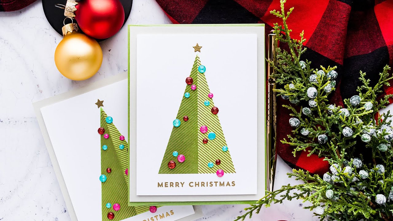 Mod & Merry Christmas Cards | Stamping with Heat Embossing