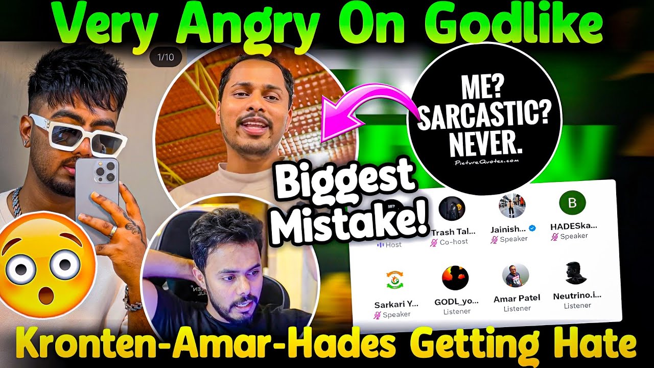 Craven Angry On GodLike Mangement😤 Kronten Amar Hades Getting Hate😳 Big Mistake😧