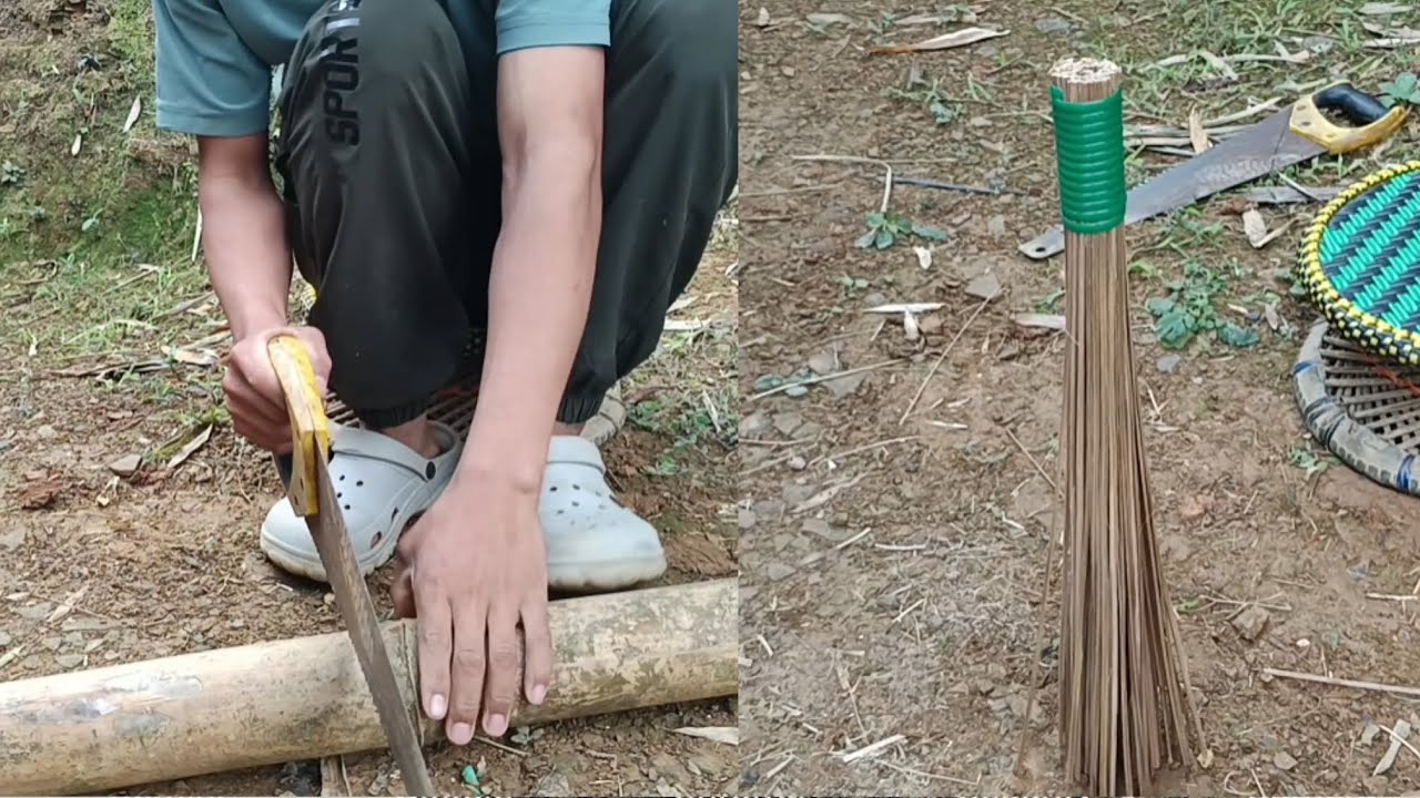 How to make bamboo 🧹broom(craft)