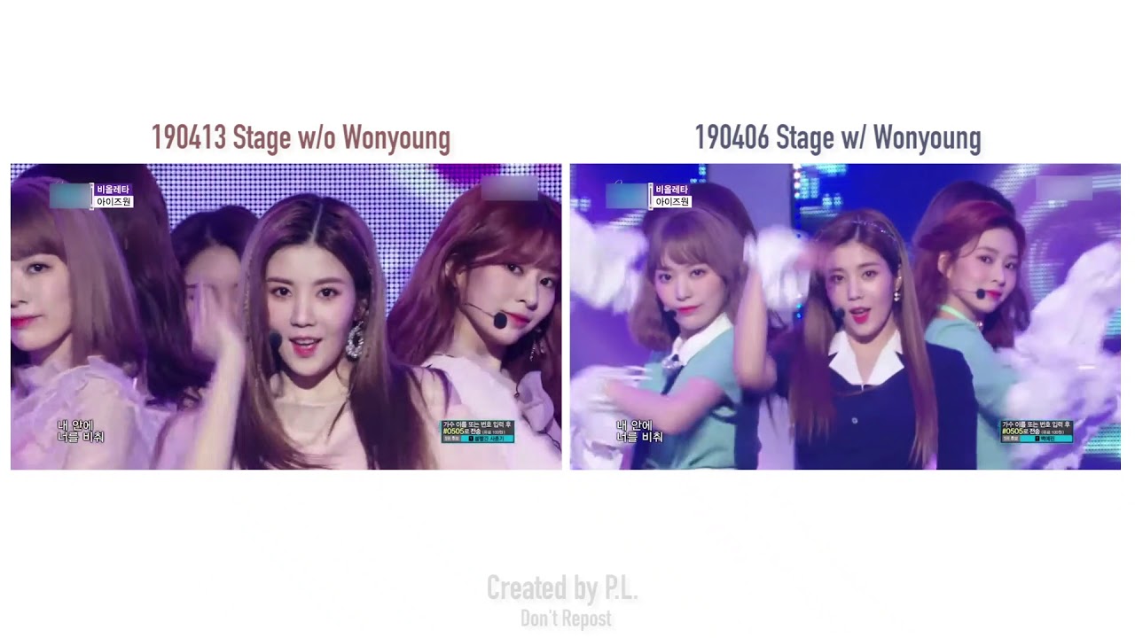 IZ*ONE - VIOLETA [With & Without Won Young Stage Comparison]