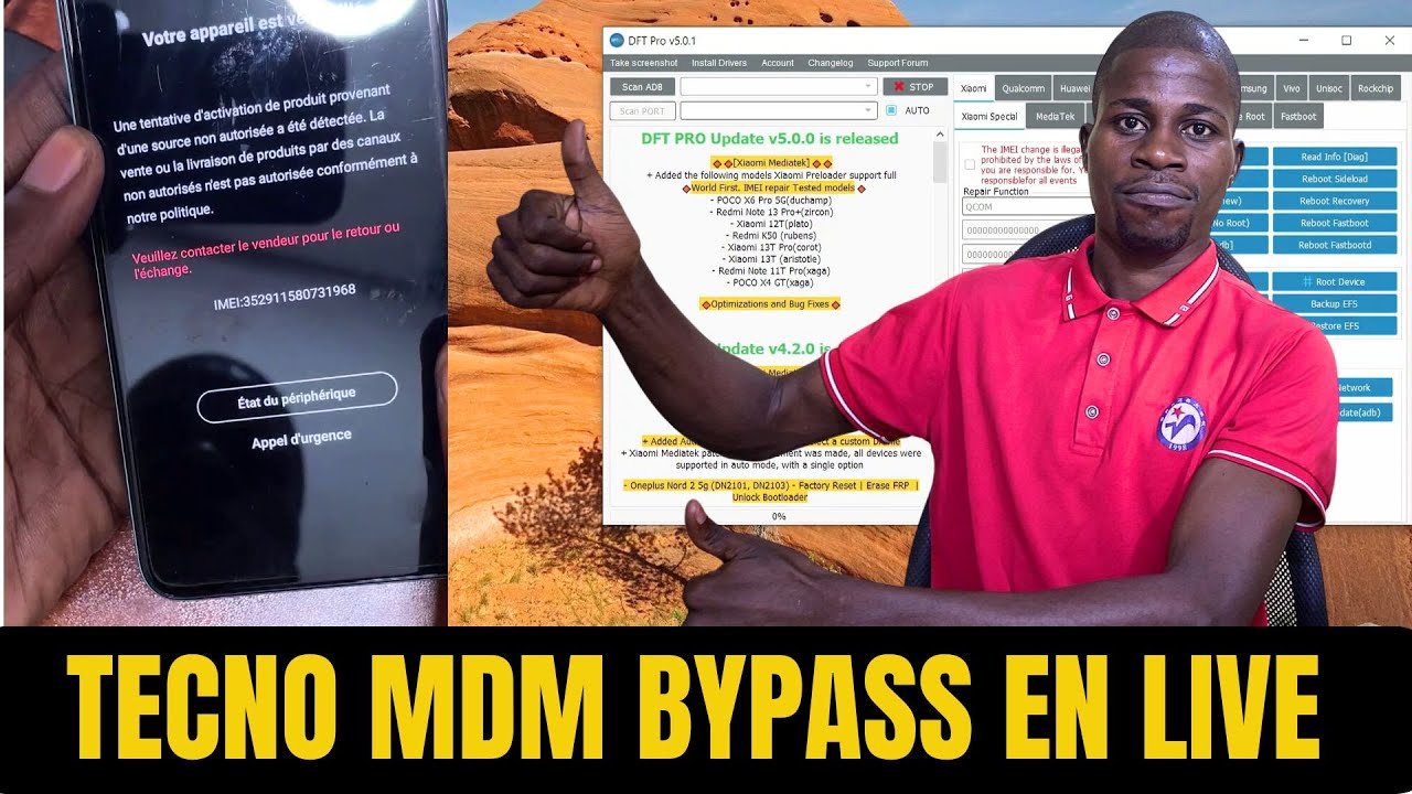 Tecno BF7H MDM Remove Avec Succès Via DFT PRO