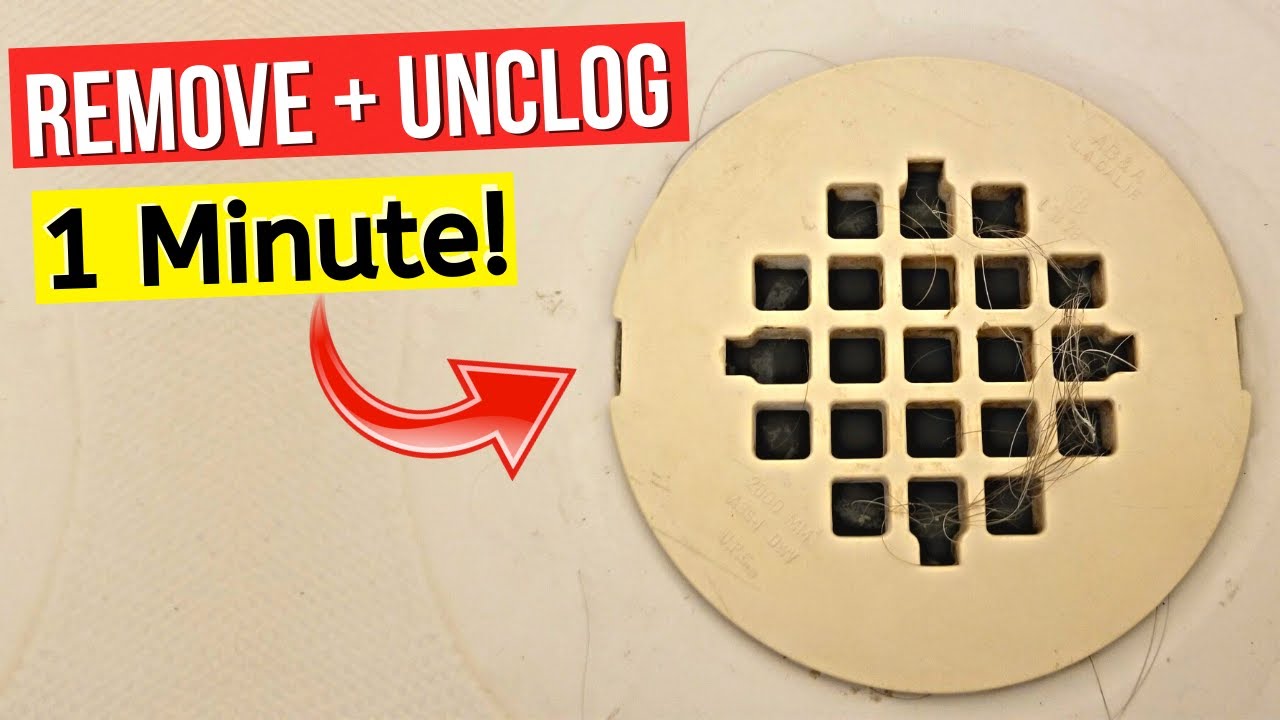 How To Easily Remove Shower Drain Cover & UNCLOG DRAIN in 1 MINUTE! -Jonny DIY