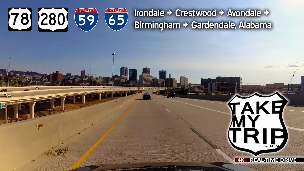 A Drive Around Birmingham, Alabama: I-59, I-65, Irondale to Gardendale - In 4K
