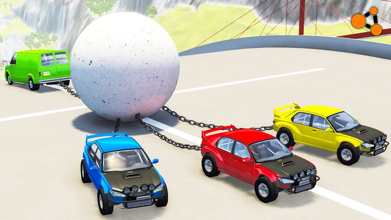 Beamng drive - Tug of War Giant Ball crashes