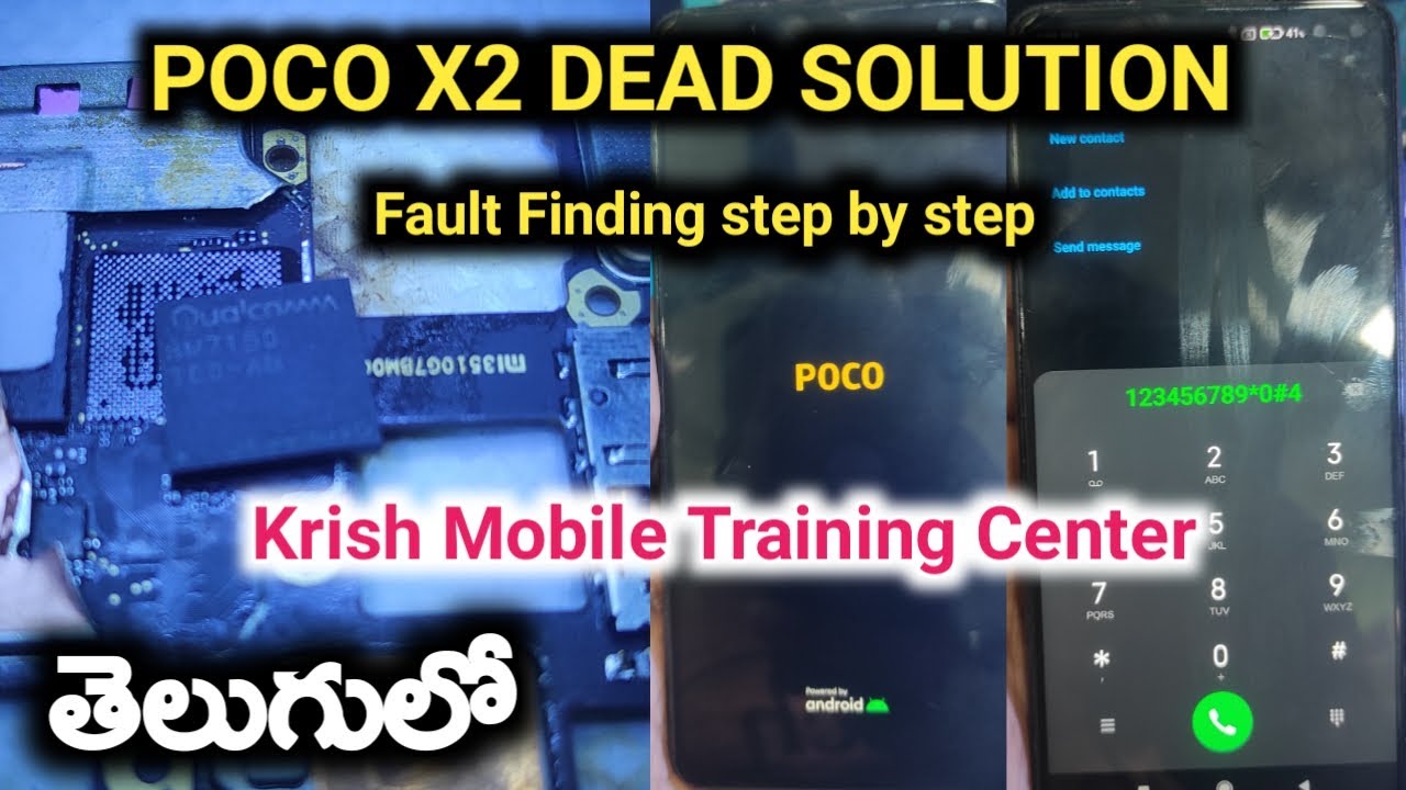POCO X2 DEAD SOLUTION | FAULT FINDING STEP BY STEP | BY KRISH MOBILE TRAINING CENTER | TELUGU |