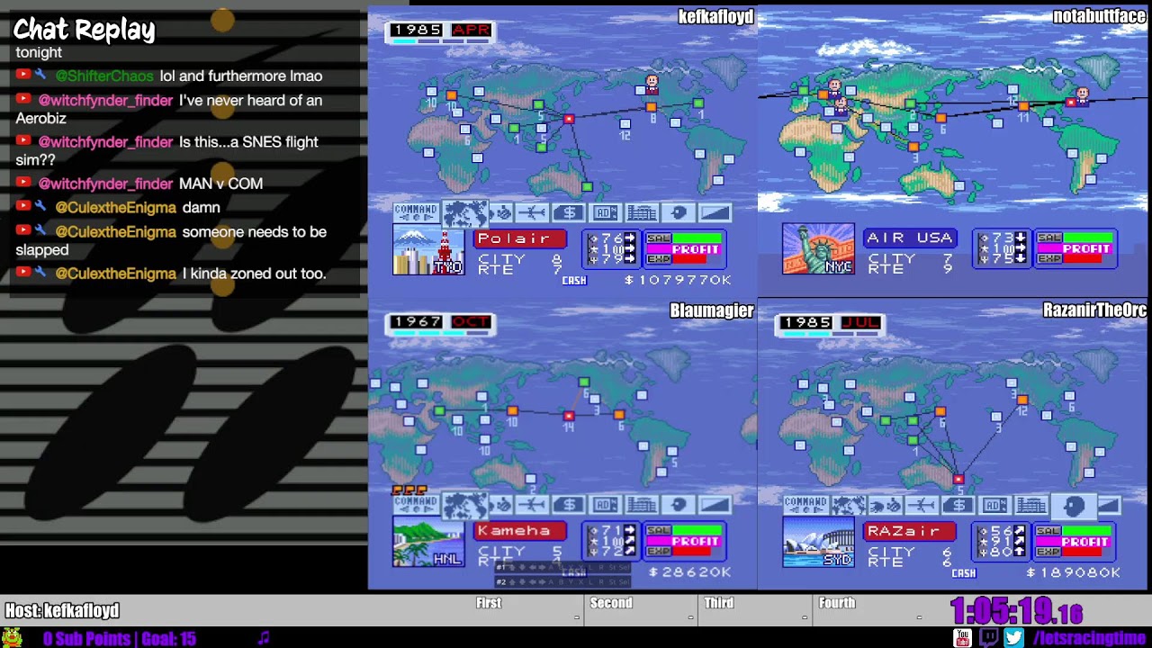 Aerobiz - Random Game 4 Player Race