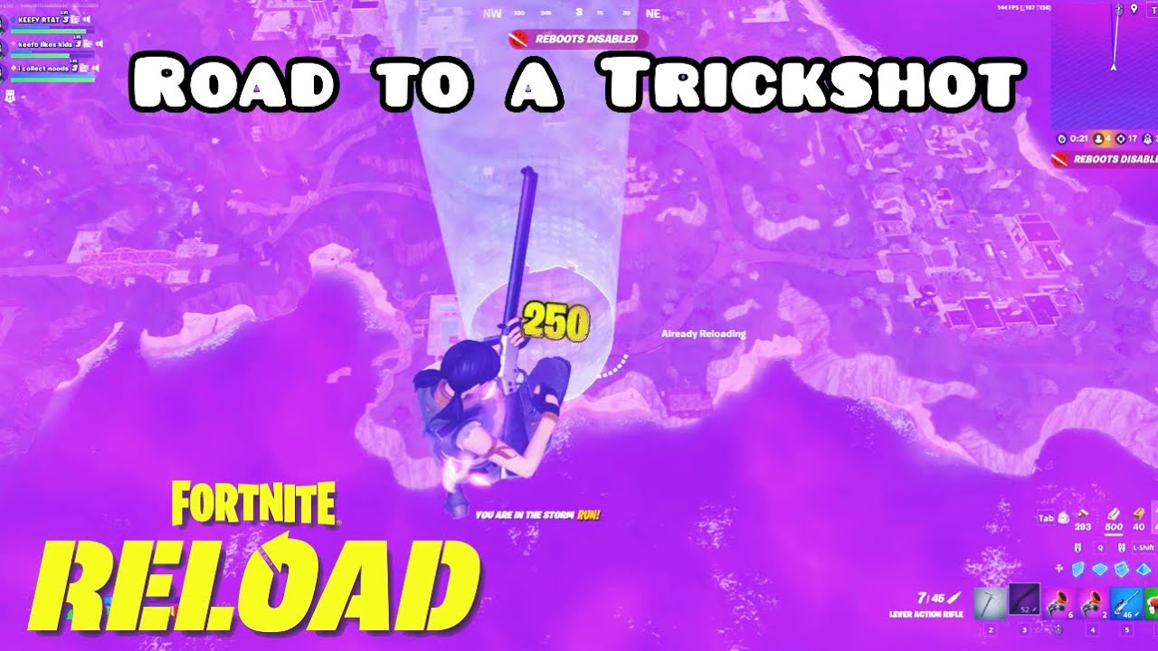 We hit the CRAZIEST trickshots in Fortnite Reload (Road to a trickshot)