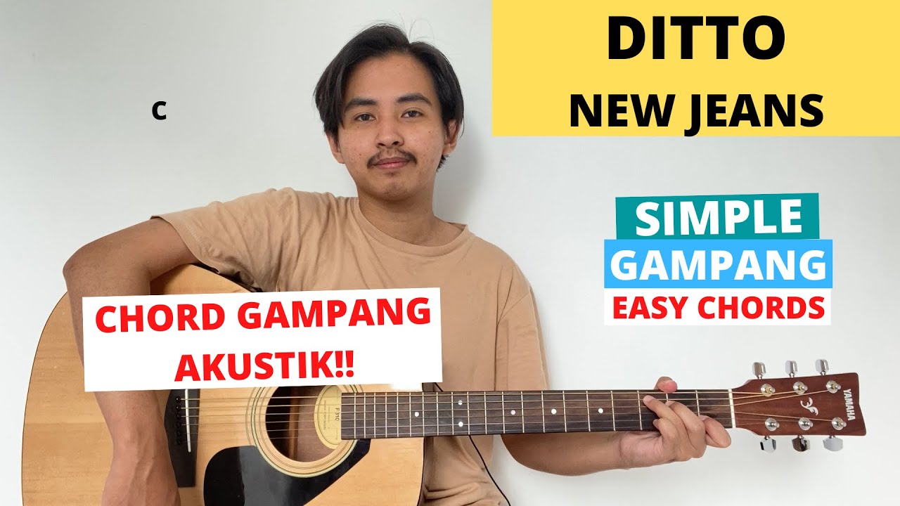 CHORD SIMPLE GAMPANG (Ditto 가사 - New Jeans 뉴진스) (Tutorial Gitar) KPOP-AN DULU KITA!