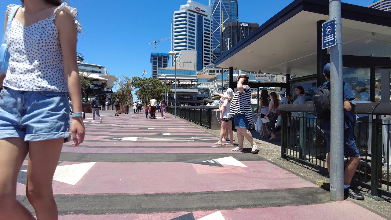 (4k) Summer walk. Downtown Auckland & Viaduct Harbour, New Zealand | January 2022.