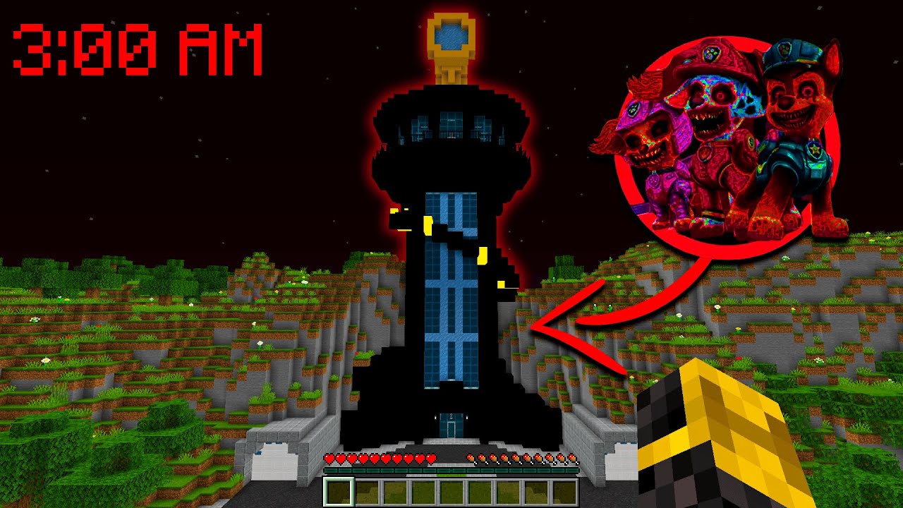 NUNCA ENTRES A LA CASA DE PAW PATROL OSCURA LAS 3 AM EN MINECRAFT 😱