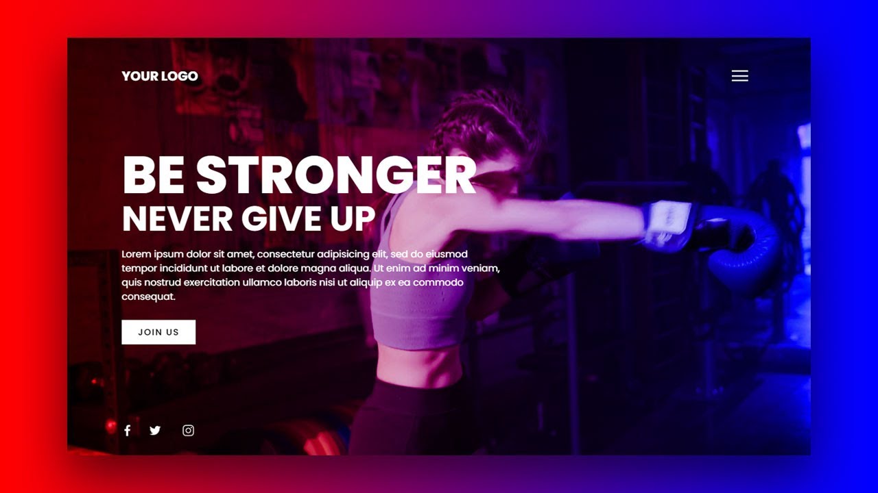How To Make Responsive Website Using Html CSS & Javascript | Gym & Fitness Web Design Tutorial
