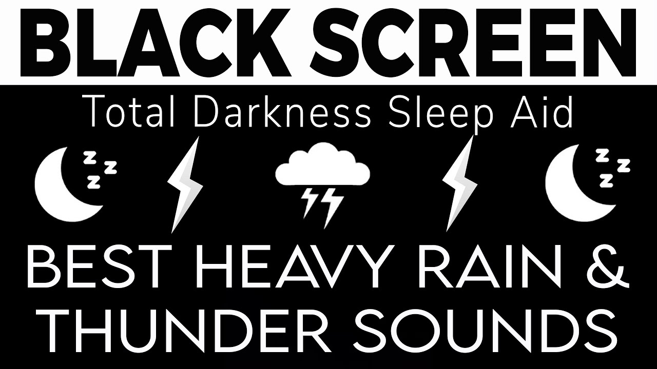 🔴 Best Heavy Rain and Thunder Sounds for Sleeping | Black Screen Live | Total Darkness Sleep Aid