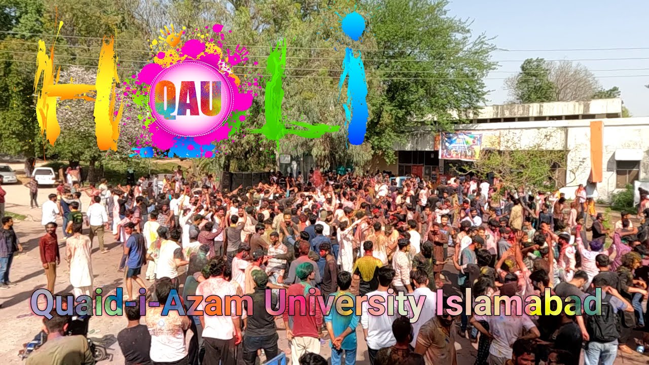 Holi in Pakistan University Celebrations by Pakistani Studets at Quid e Azam University Islamabad