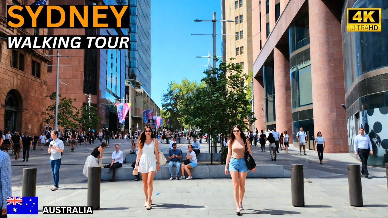 Sydney City Walk | CBD Lunchtime Rush | Binaural 🎧 | 4K Walking Tour 