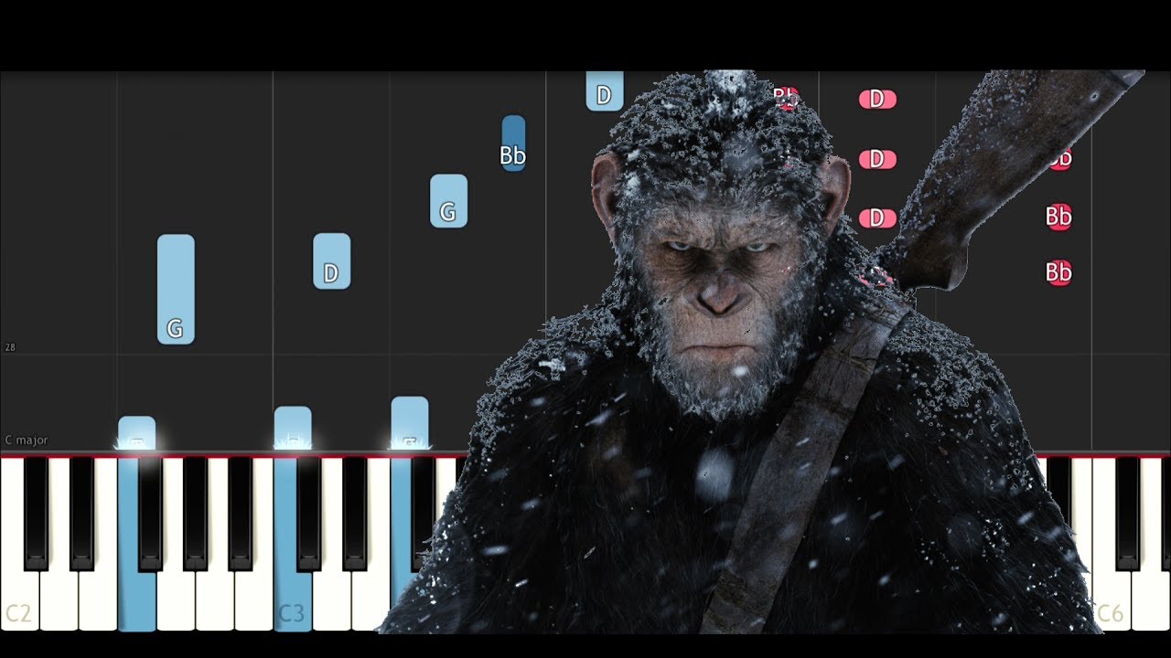 War for the planet of the Apes Soundtrack - Exodus Wounds (Piano Tutorial )