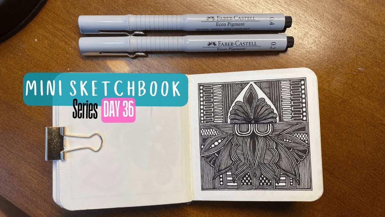 Mini Sketchbook Art Series | Intricate Zentangle Pattern Art | Bold Symmetry Drawing