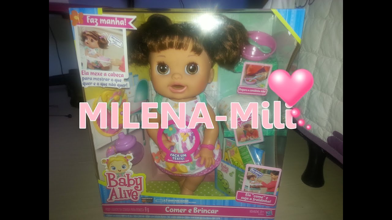 Chegada da Milena-Mili (Baby Alive comer e brincar)