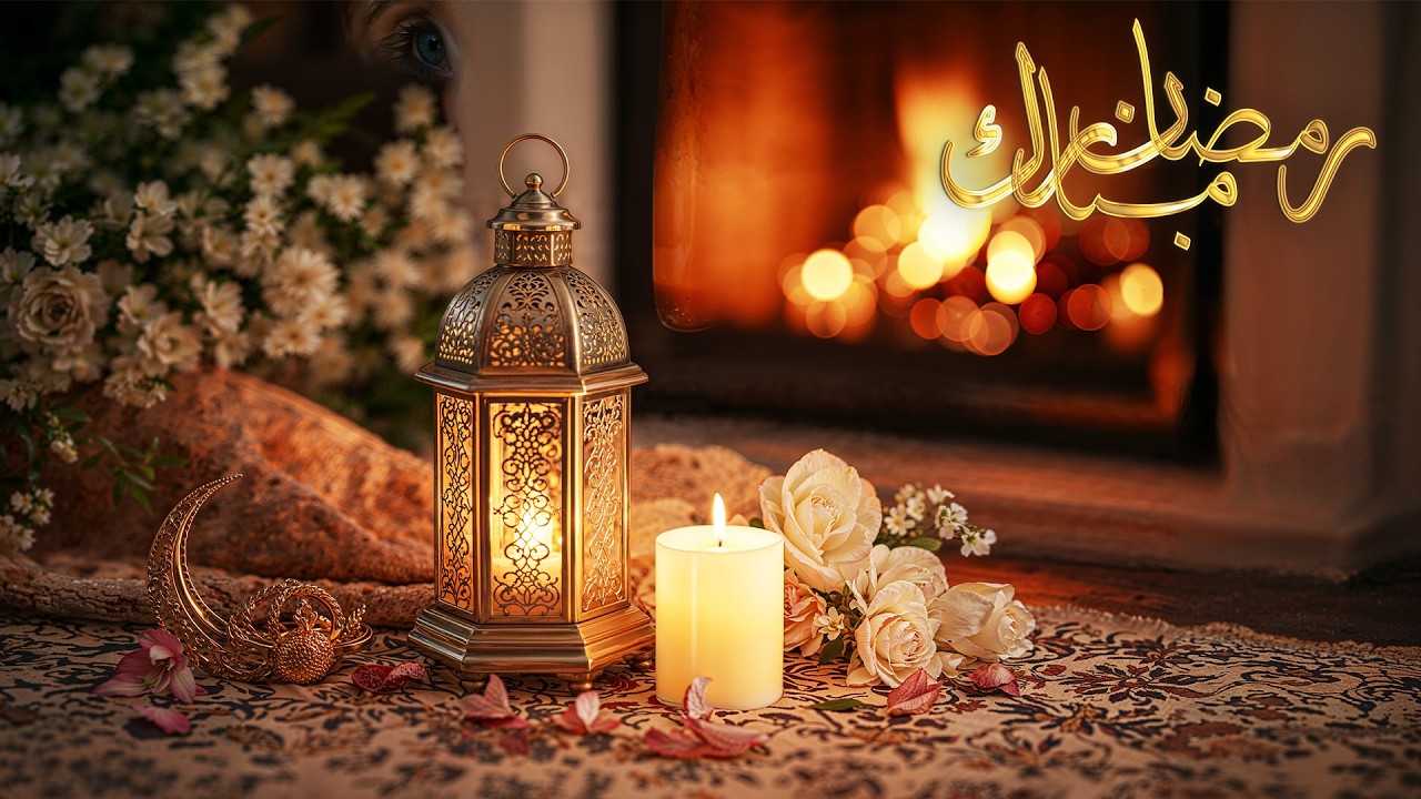 Ramadan Kareem 4K 2026 Fireplace & Candlelight | Islamic TV Background| رمضان كريم 2026 مدفأة و شموع