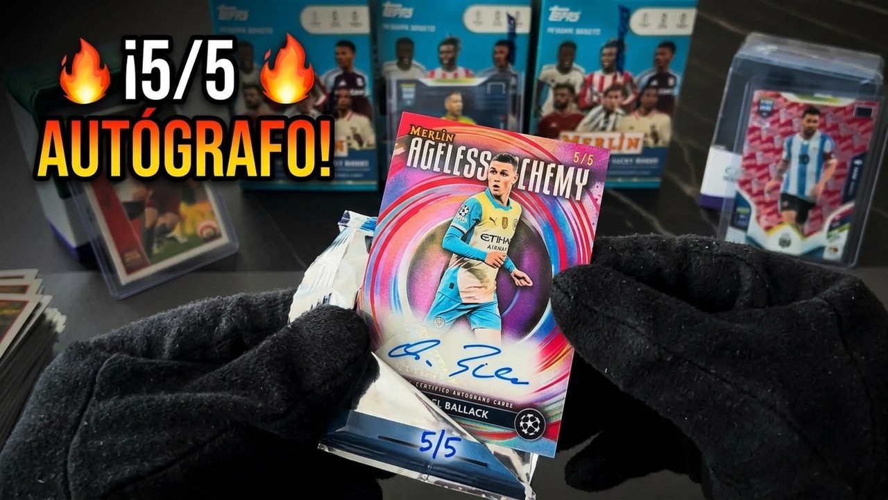 ¡SALE AUTÓGRAFO 5/5!🔥ABRO 5 CAJAS TOPPS MERLIN 24/25