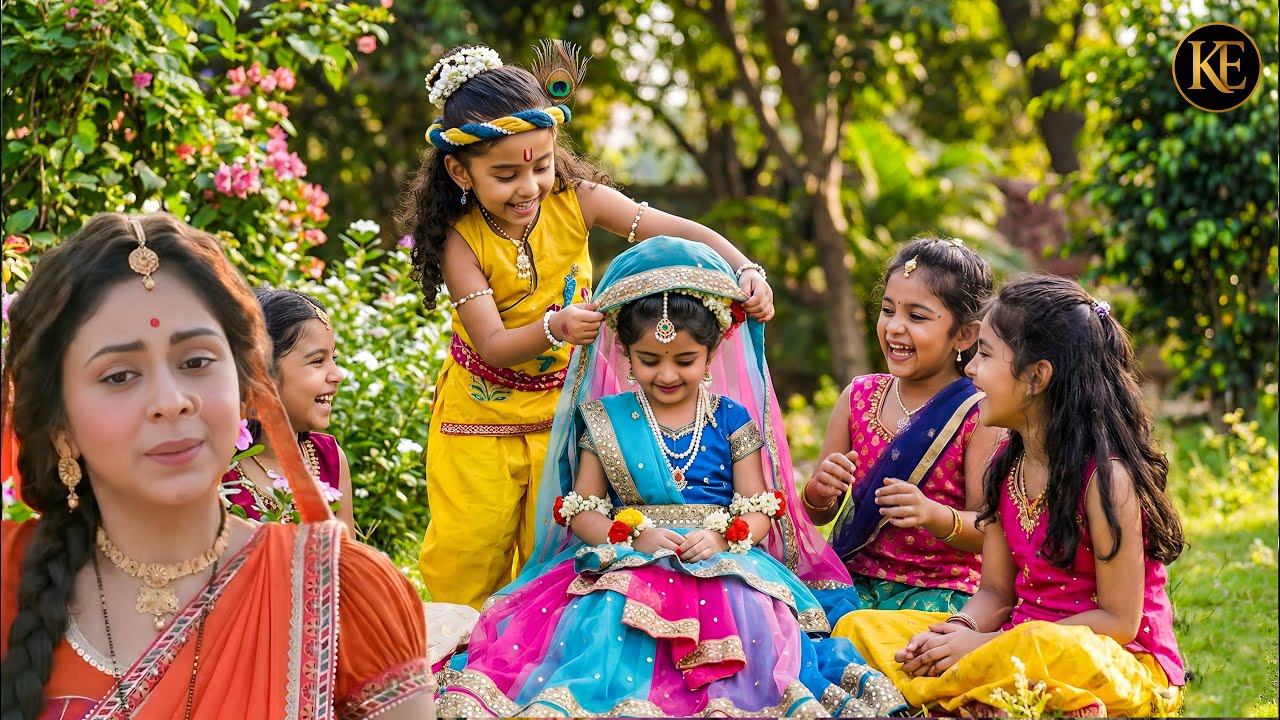 जब नन्हे कान्हा ने राधा को पहनाया घूंघट, सब मुस्कुरा उठे! || मैया यशोदा का नंदलाला ||  YMKN