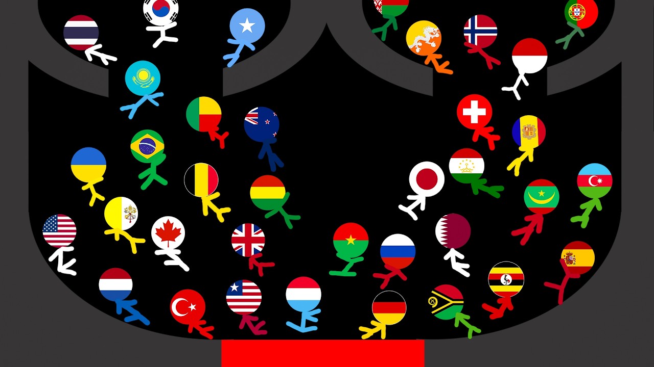 Countries Marble Race Steakman Tournament In Algodoo — Who Will Win? Round 4