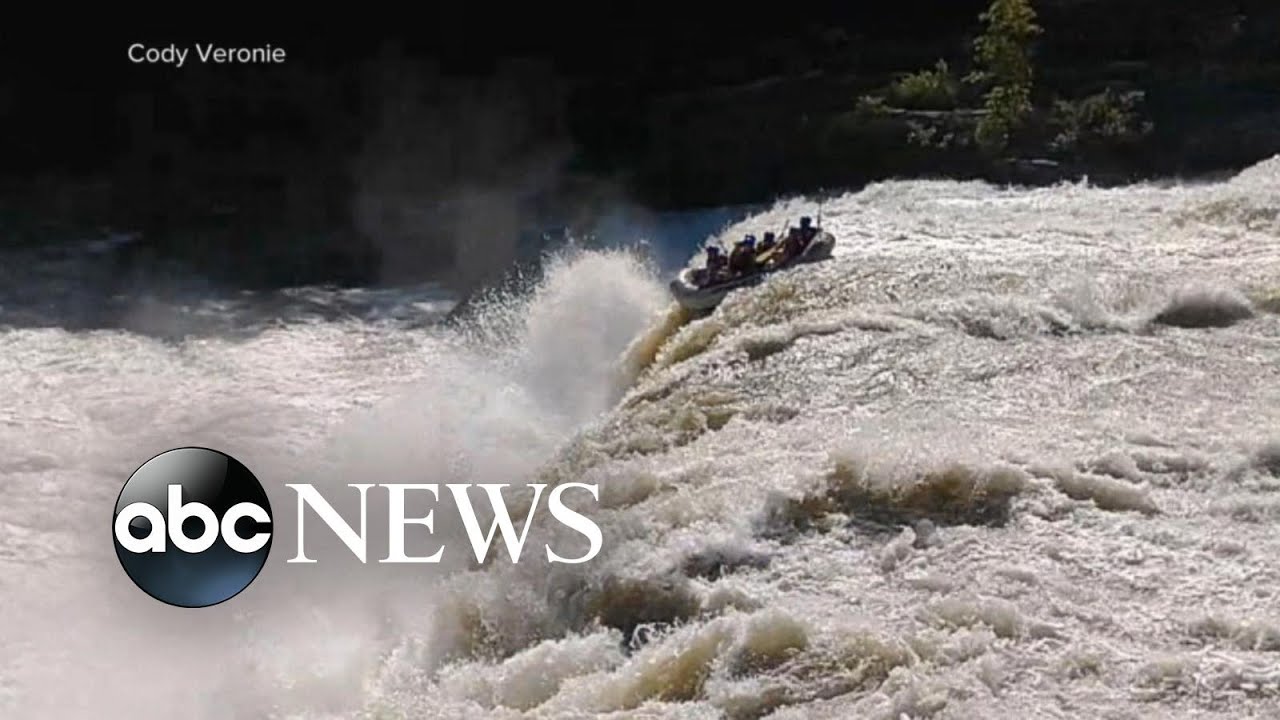 Packed raft sucked into waterfall in Pennsylvania