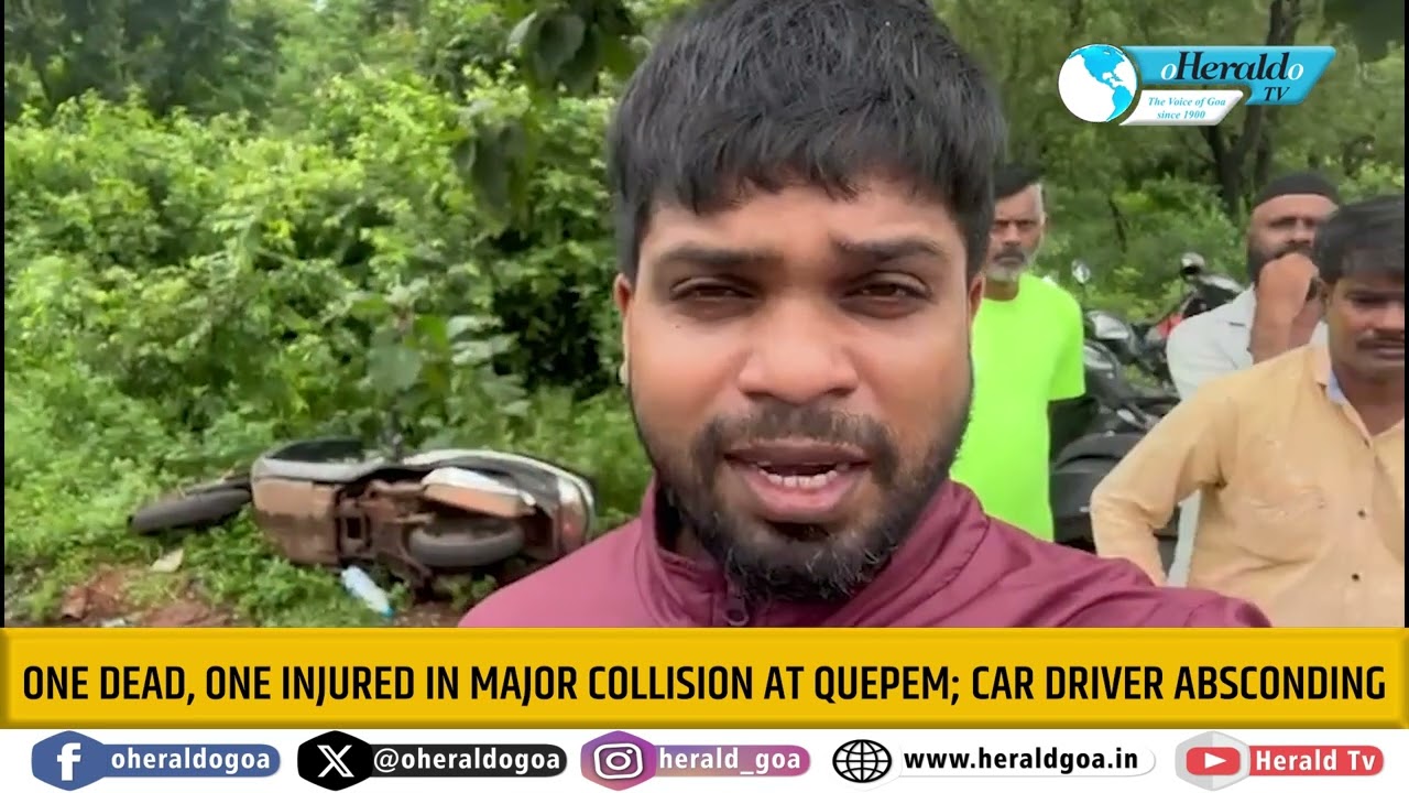 One dead, one injured in major collision at Quepem; Car driver absconding