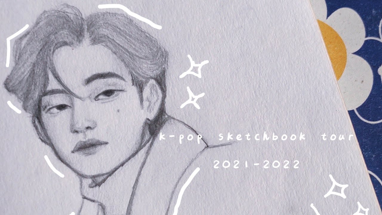 k-pop // kdrama sketchbook tour [2021-2022] |  bts, blackpink, txt, enhypen, nct, stray kids, & more