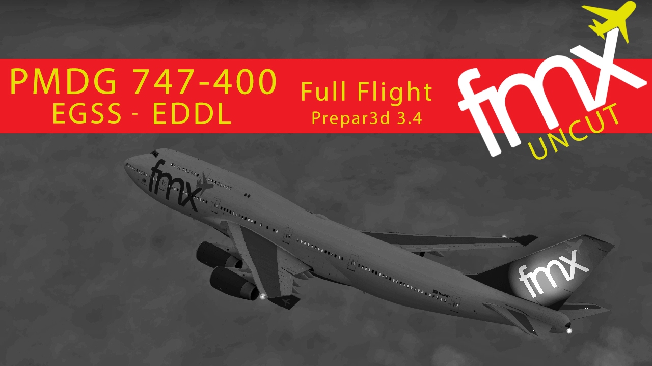 PMDG 747-400 v3 - EGSS-EDDL - ABD666: A Full Flight in HD 1080 at 60FPS
