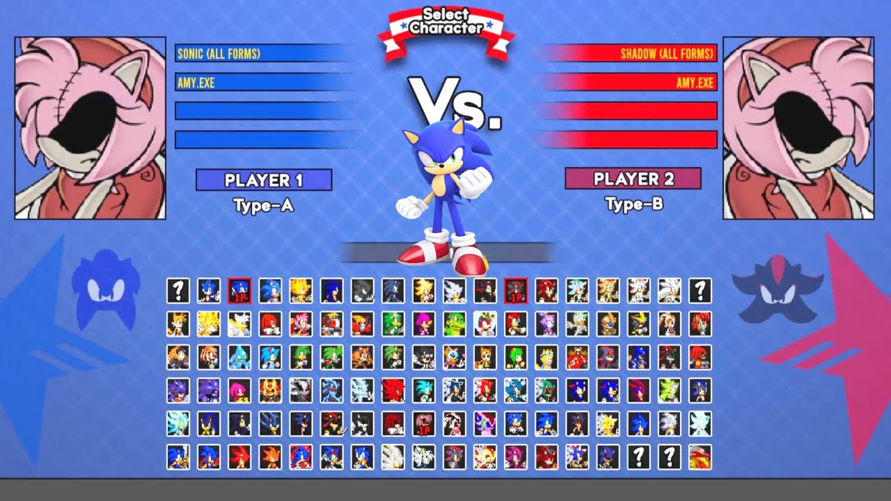 Sonic all forms & Amy exe VS Shadow all froms & Cream exe I Sonic Mugen Battle HD