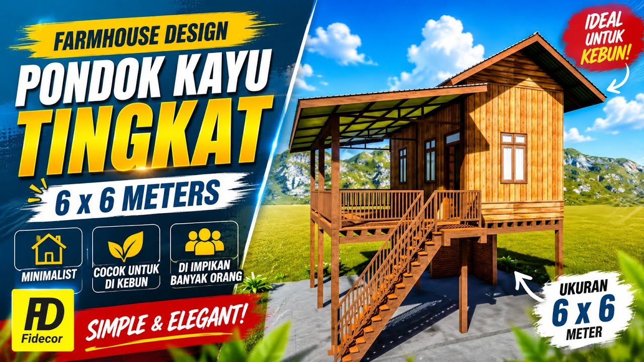 Project Membuat Rumah Pondok Kebun Yang Simple Dan Minimalis 6X6 Meter | Desain Pondok Kayu