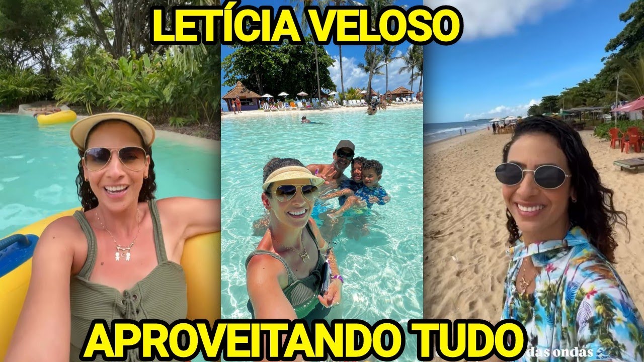 LETÍCIA VELOSO CURTE PARQUE COM PISCINA JUNTO COM A FAMÍLIA
