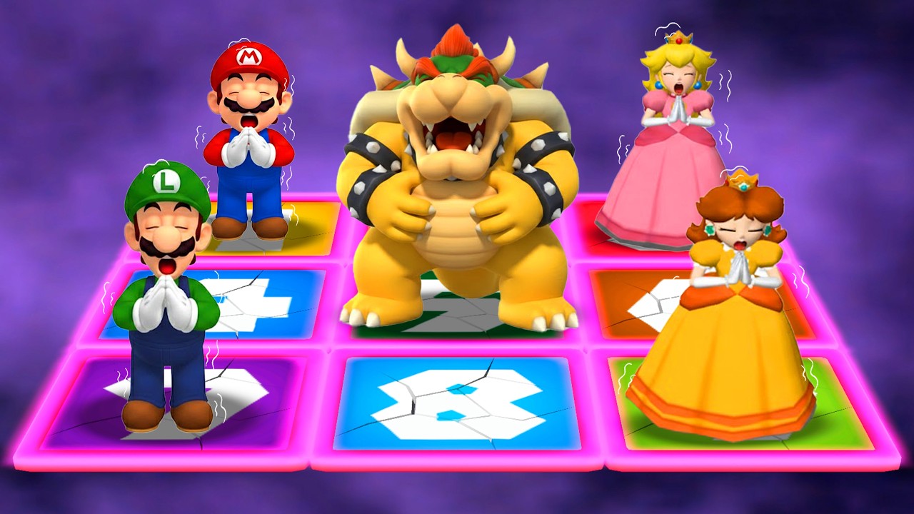 【マリオパーティ4】ミニゲーム4人対戦 マリオ Vs ピーチ Vs ルイージ Vs デイジ (最強CPUたつじん)