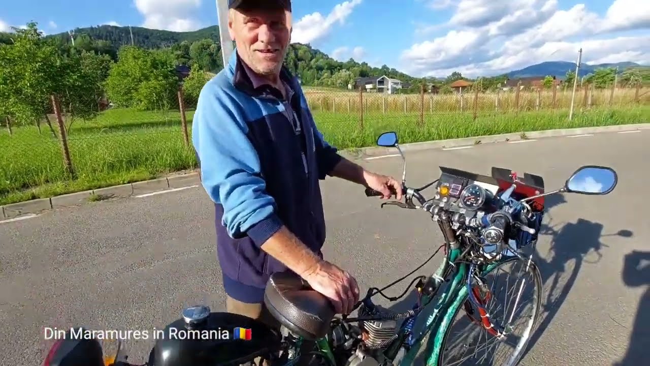 Şi-a confecționat bicicletă cu motor care merge 100km cu 2litri de benzină