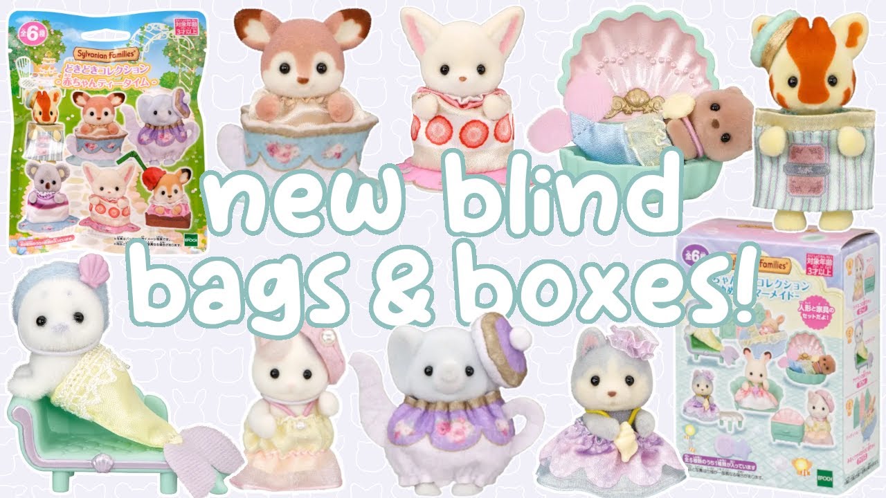 New Sylvanian Families blind bags and mystery boxes! tea party, mermaid furniture, bistro babies etc