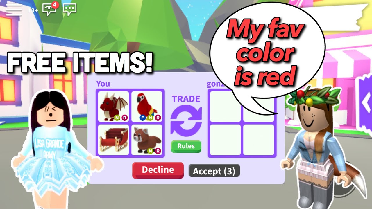 I Gave Random People Items In Their Favorite Color! Roblox Adopt Me