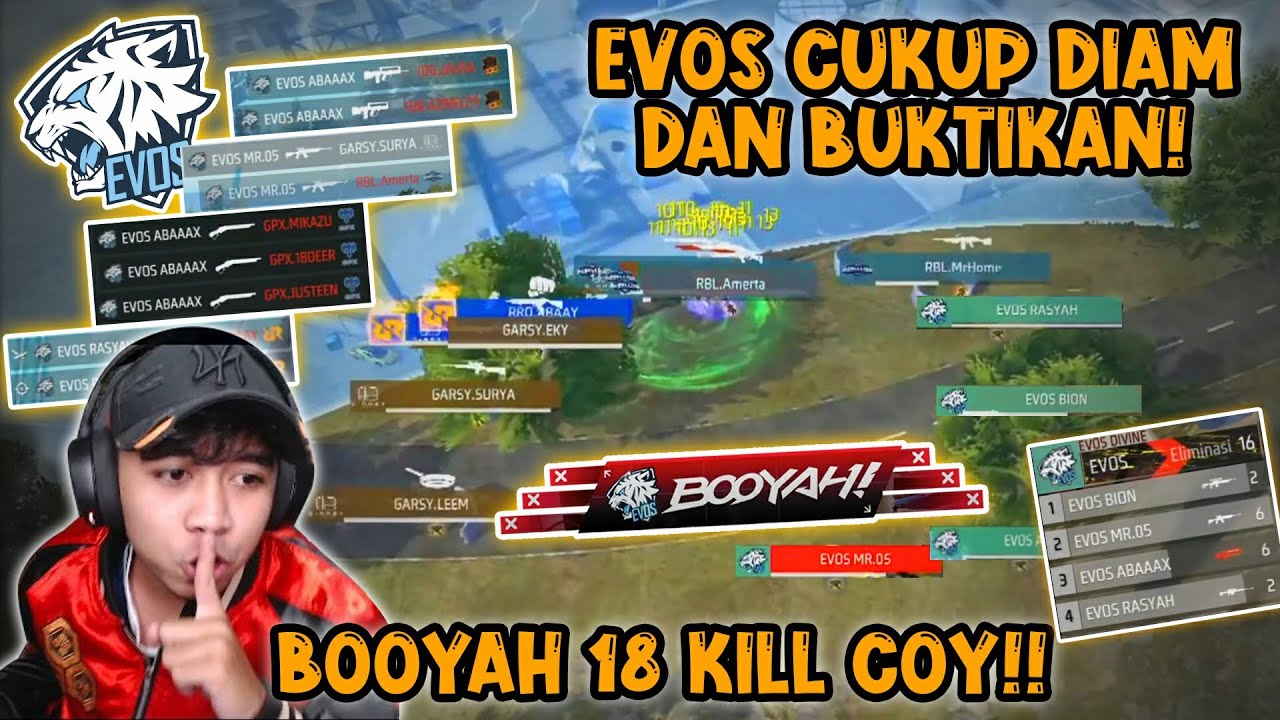 EVOS MODE DIAM DAN BUKTIKAN LANGSUNG BOOYAH 18 KILL!!