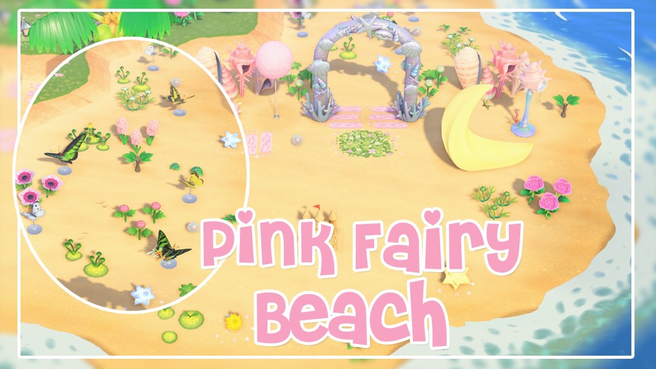 Magical Pink Fairy Beach Paradise 🌙💖 | ACNH 3.0 Speed Build