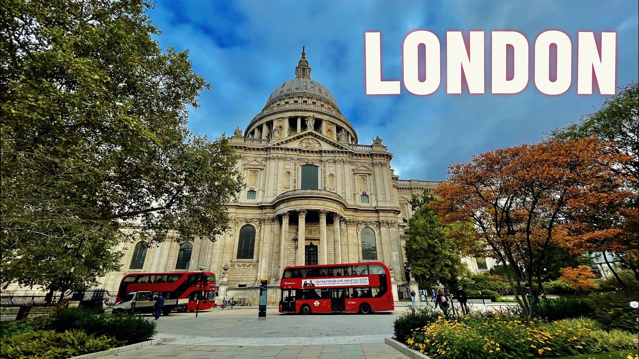 Autumn Morning Walk in London 🇬🇧 Exploring the Central London Walk [4K]