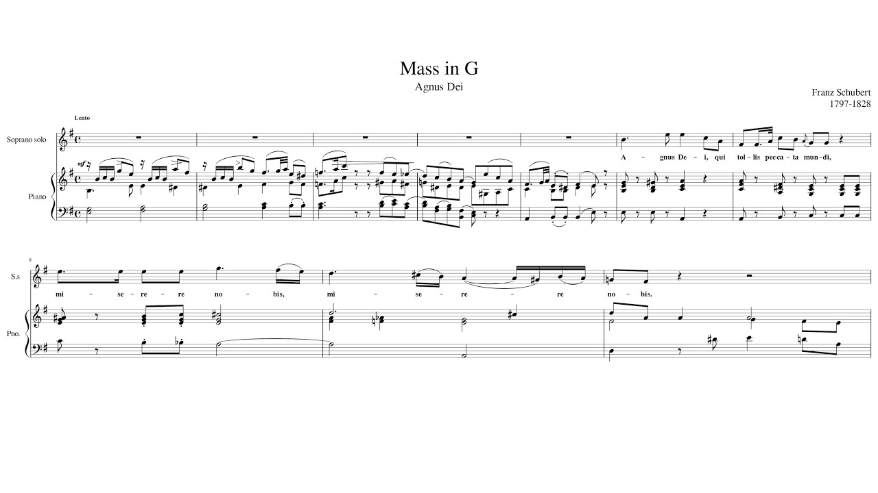 Agnus Dei - Schubert Mass No. 2 in G major, D. 167